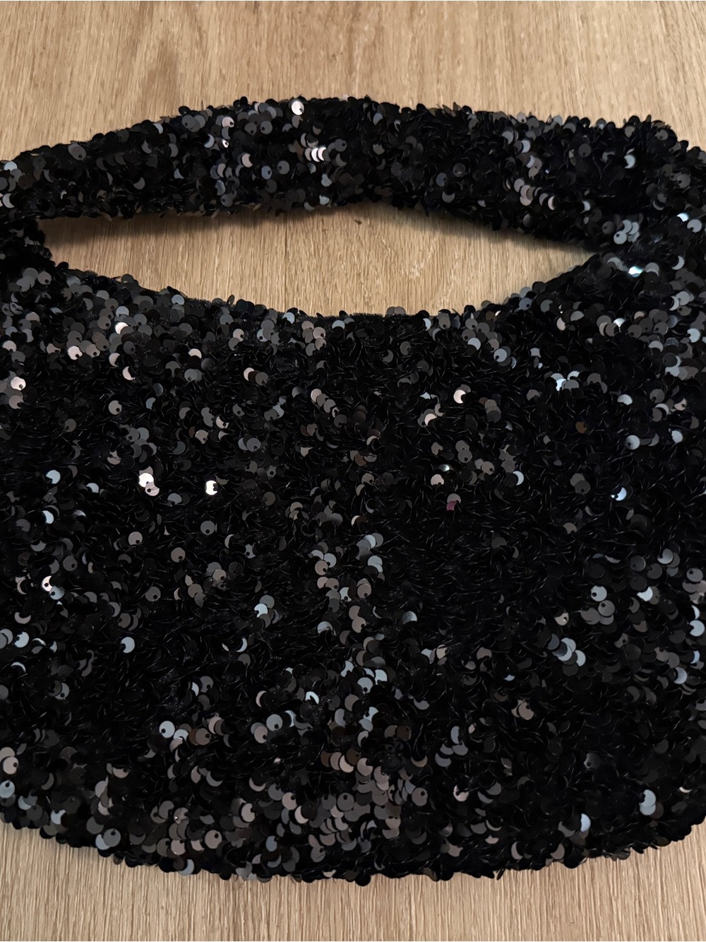 NWOT Anthropologie Black Sequin Shoulder Bag